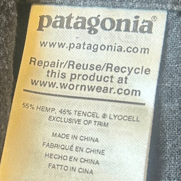 Patagonia dark gray Garden Island hemp-blend wrap tie-front shorts sz M - Picture 9 of 12